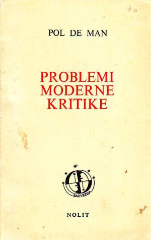 Pol de Man - Problemi moderne kritike