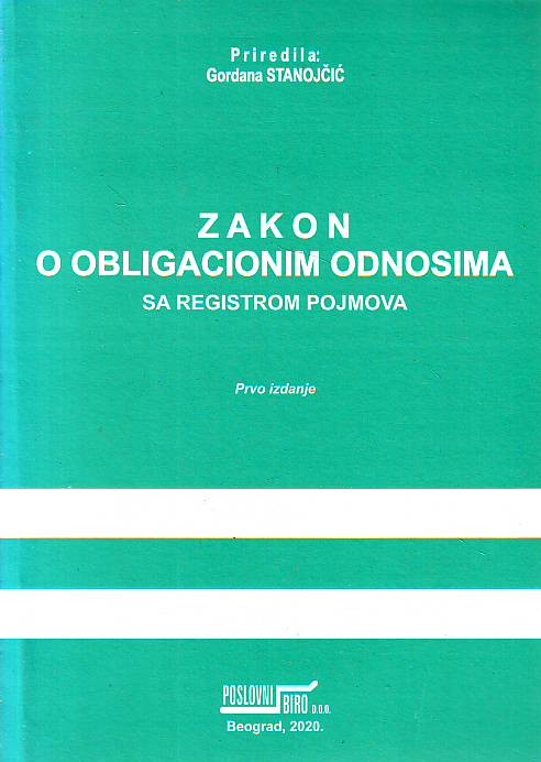 Gordana Stanojčić - Zakon o obligacionim odnosima sa registrom pojmova